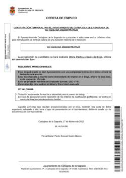 Contratación temporal por parte del Ayuntamiento de Carbajosa de