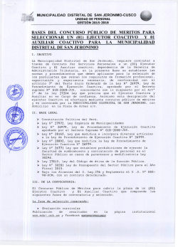 bases del concurso público de meritos para seleccionar un (01)