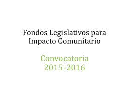 Convocatoria 2015-2016 - Donativos Legislativos