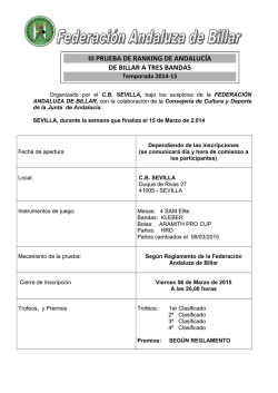 Convocatoria Sevilla - Federación Andaluza de Billar