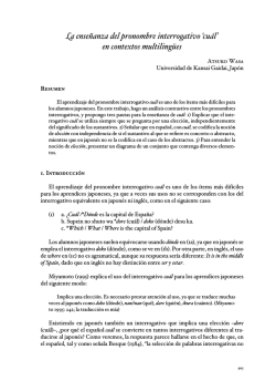 La enseñanza del pronombre interrogativo `cuál` en contextos