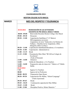 Calendario 2015 - Boston College Alto Macul