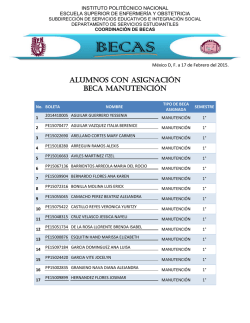Asignación de Beca Manutención - Instituto Politécnico Nacional