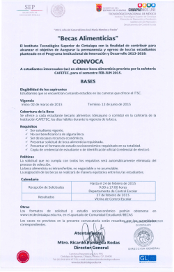 convocatoria - Instituto Tecnologico de Cintalapa