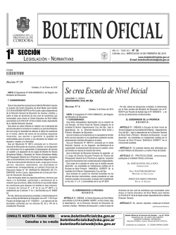1º Sección: Legislación – Normativas - Boletín Oficial de la Provincia