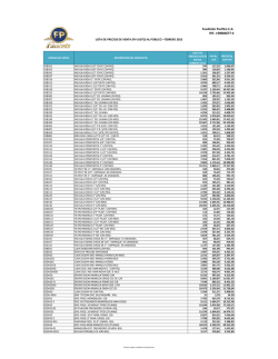 Lista de Precios de Venta Justos para el Público. Febrero 2015
