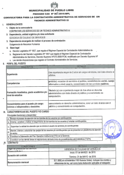 PROCESO CAS N° 003—2015-MPL - Municipalidad de Pueblo Libre
