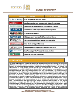 Síntesis Informativa - Auditoría Superior del Estado de Hidalgo