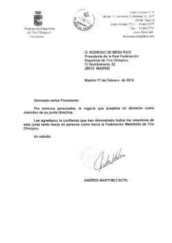 carta de dimision como miembros junta directiva RFEDTO