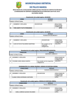 resultados de la evaluacion curricular del proceso de contratación