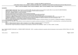 resultados y cuadro de m&eacute;ritos definitivos concurso p&uacute;blico