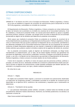 ORDEN de 11 de febrero de 2015, de la Consejera de Educación