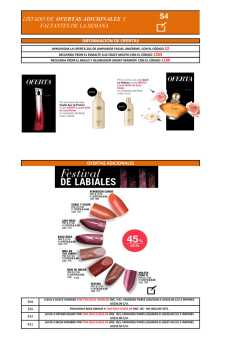 LISTADO DE OFERTAS ADICIONALES Y