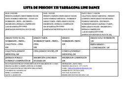 LIsTA DE PRECIOs XII TARRAGONA LINE DANCE