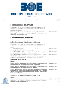 Sumario del BOE núm 41 de Martes 17 de febrero de 2015