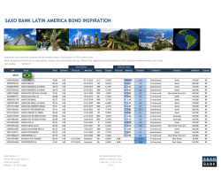 SAXO BANK LATIN AMERICA BOND INSPIRATION