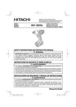 WH 18DGL - Hitachi Power Tools