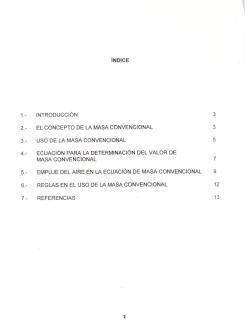 El uso de la masa convencional. Enero 1998.