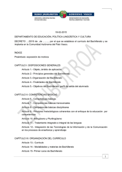 decreto por el que se establece el currículo del bachillerato y se