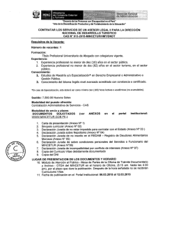 CAS Nro. 013-2015-MINCETUR/VMT/DNDT