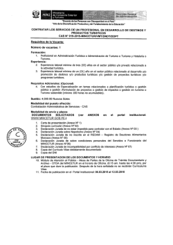 CAS Nro. 019-2015-MINCETUR/VMT/DNDT/DDPT