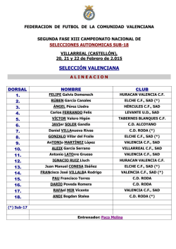 Convocatoria oficial de jugadores - FFCV :: Federaci&oacute;n de F&uacute;tbol de