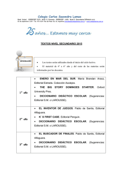 Libros de Texto 2015 (Secundaria) - colegiolamas.com.ar | Colegio