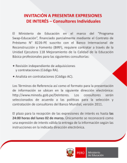 Expresiones de Interes - Ministerio de Educación del Perú