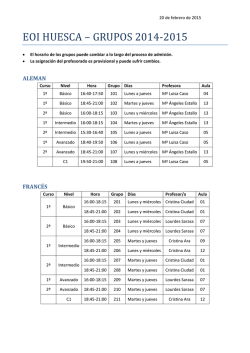 EOI HUESCA – GRUPOS 2014-2015