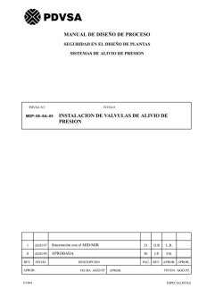 Instalación de Válvulas de Alivio de Presión