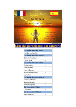 Liste des participants par catégorie
