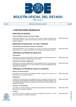 Sumario del BOE núm 42 de Miércoles 18 de febrero de