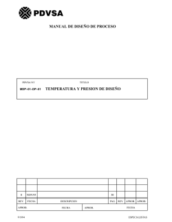 Temperatura y Presión de Diseño