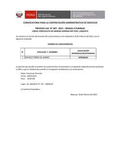 Convocatoria CAS N° 0043-2015 Resultados Conocimiento
