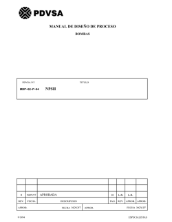 NPSH MANUAL DE DISE&Ntilde;O DE PROCESO