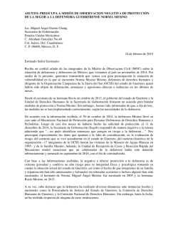 Carta abierta - Comisión Mexicana de Defensa y Promoción de los