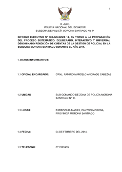 1 R. del E. POLICÍA NACIONAL DEL ECUADOR SUBZONA DE