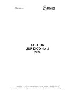 BOLETIN JURIDICO No. 2 2015 - Ministerio de Salud y Protección
