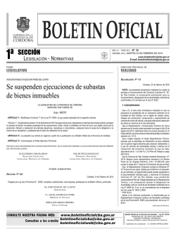 1º Sección: Legislación – Normativas - Boletín Oficial de la Provincia
