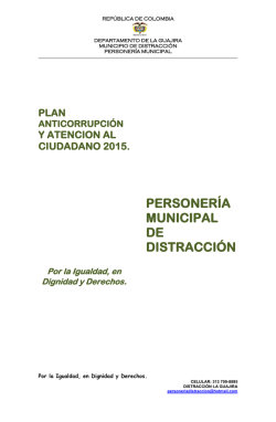 PERSONERÍA MUNICIPAL DE DISTRACCIÓN