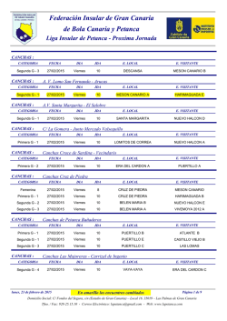 Liga Insular de Petanca - Proxima Jornada