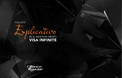 Folleto Explicativo Tarjetas VISA Infinite