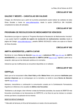 Ultima Circular - Colegio de Farmaceuticos de La Plata