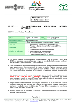 Circular Nº 2015/12. 2ª Concentración Seguimiento