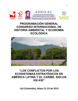 Historia Ambiental PROGRAMACION ADHILAC – CALI