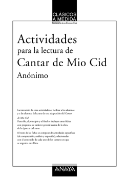 Actividades Cantar Mio Cid