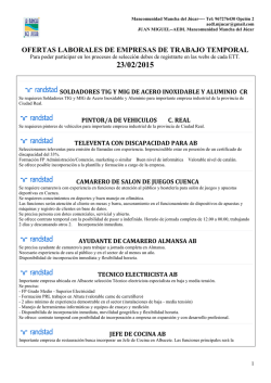 Grupo Ofertas 23 Febrero - Ayuntamiento de Tarazona de la