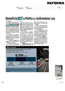 Beneficia SCT a Pinfra y contraviene Ley