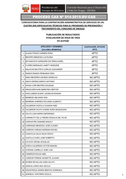 PROCESO CAS Nº 014-2015-DV-CAS