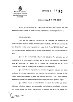 Disposición 1692/2015